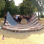 Demonstration against US Flag on the ground