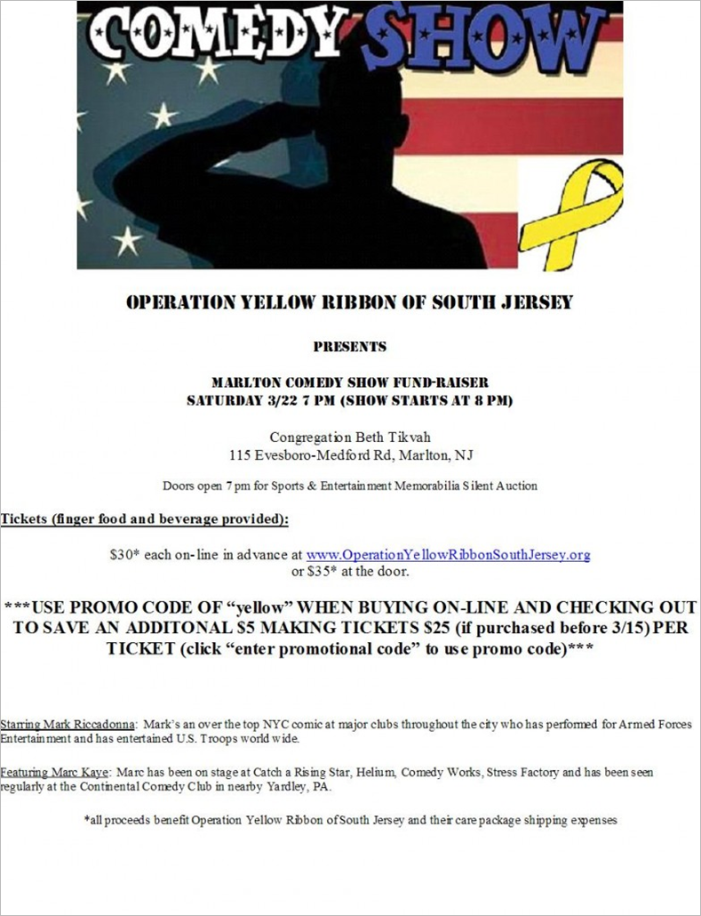 Operation Yellow Ribbon of SJ Comedy Night Fund-raiser