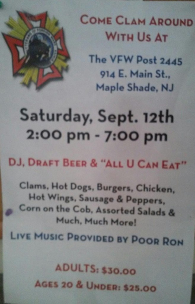 Annual Clam Bake VFW Maple Shade Patriot Connections