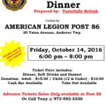 American Legion Post 86 Fish and Chip Dinner Fundraiser