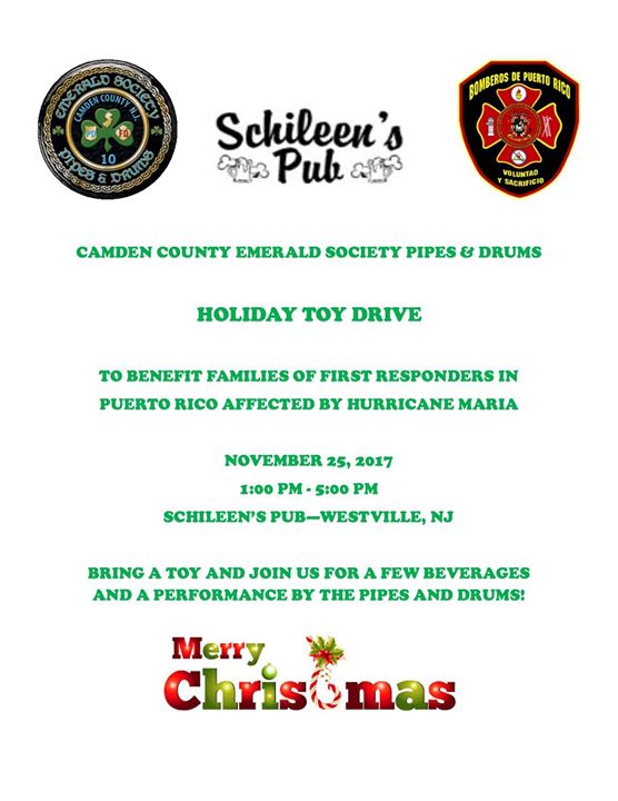 Camden County Emerald Society Pipes & Drums Holiday Toy Drive