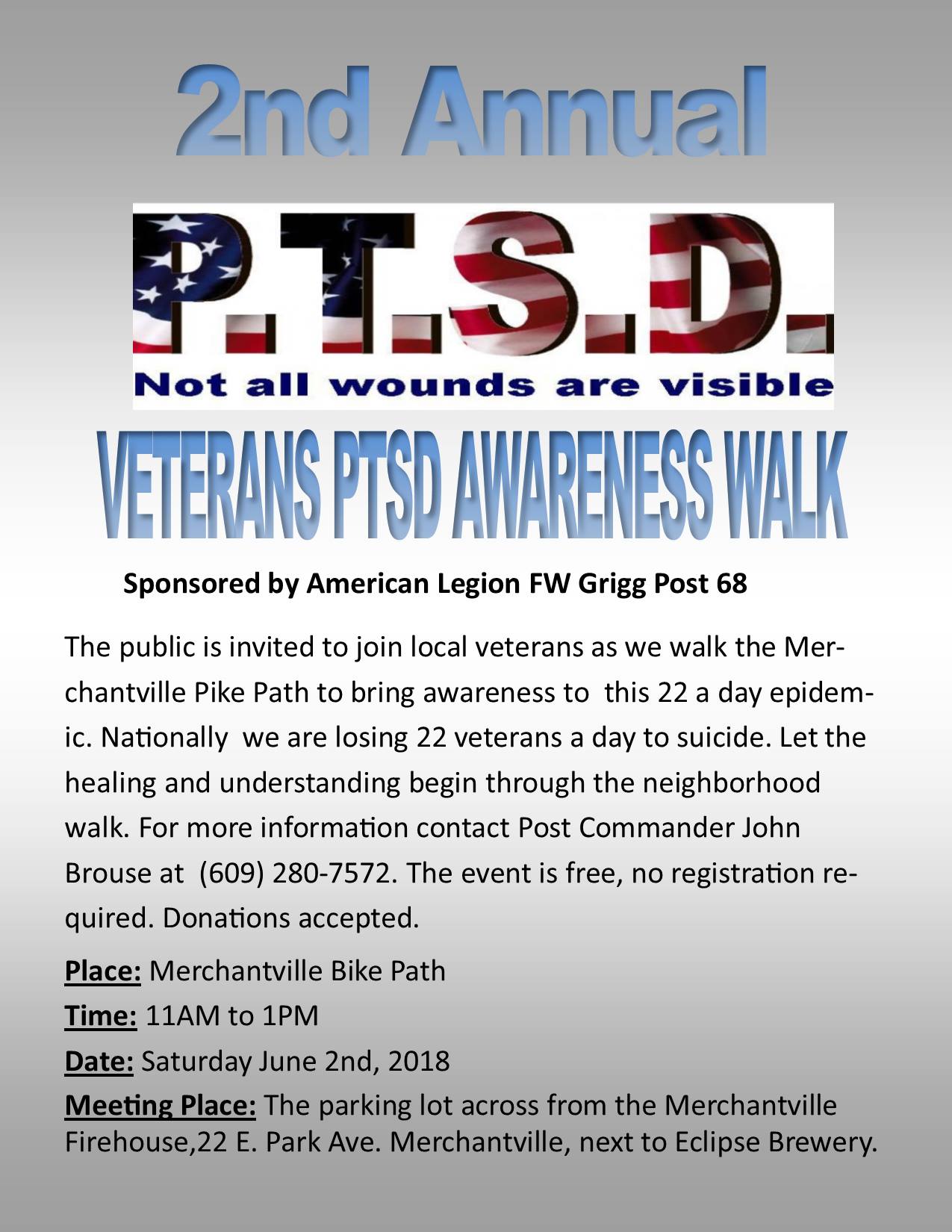 2nd Annual Veterans PTSD Awareness Walk