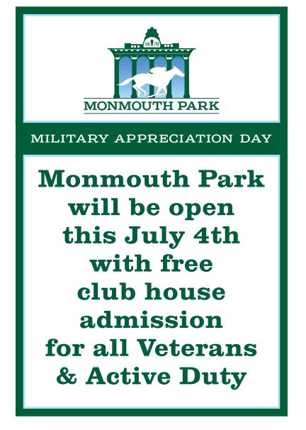 Monmouth Racetrack Clubhouse free to veterans & active military
