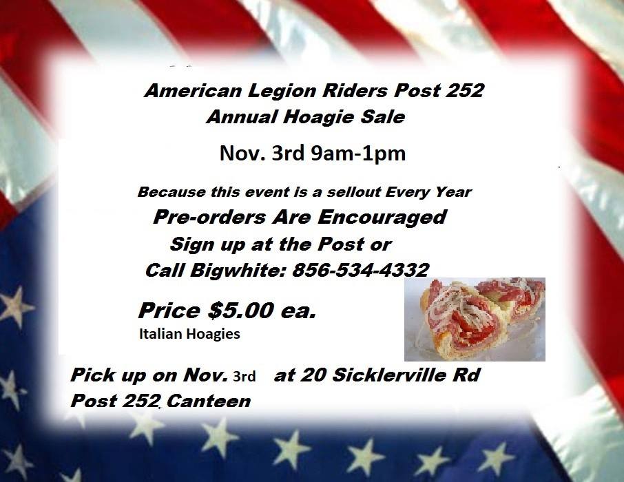 American Legion Riders Post 252 Hoagie Sale