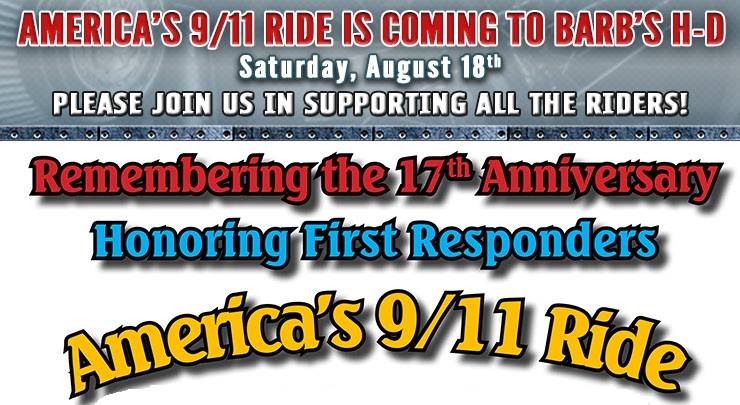 America's 9/11 Ride is Coming to Barb's!