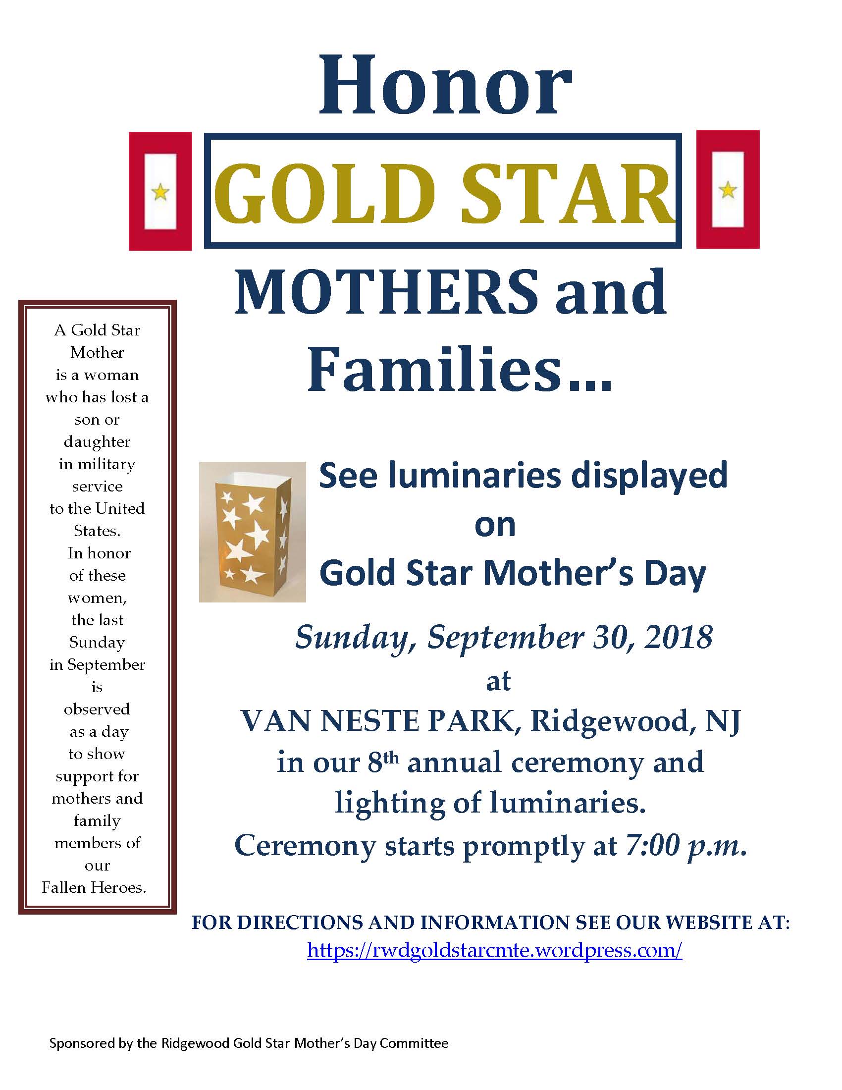 Gold Star Mother's Day Ceremony